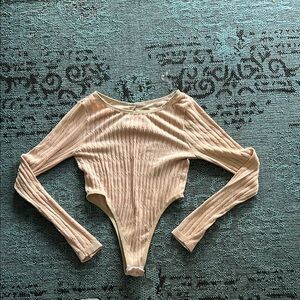 Love Cream Ribbed Bodysuit